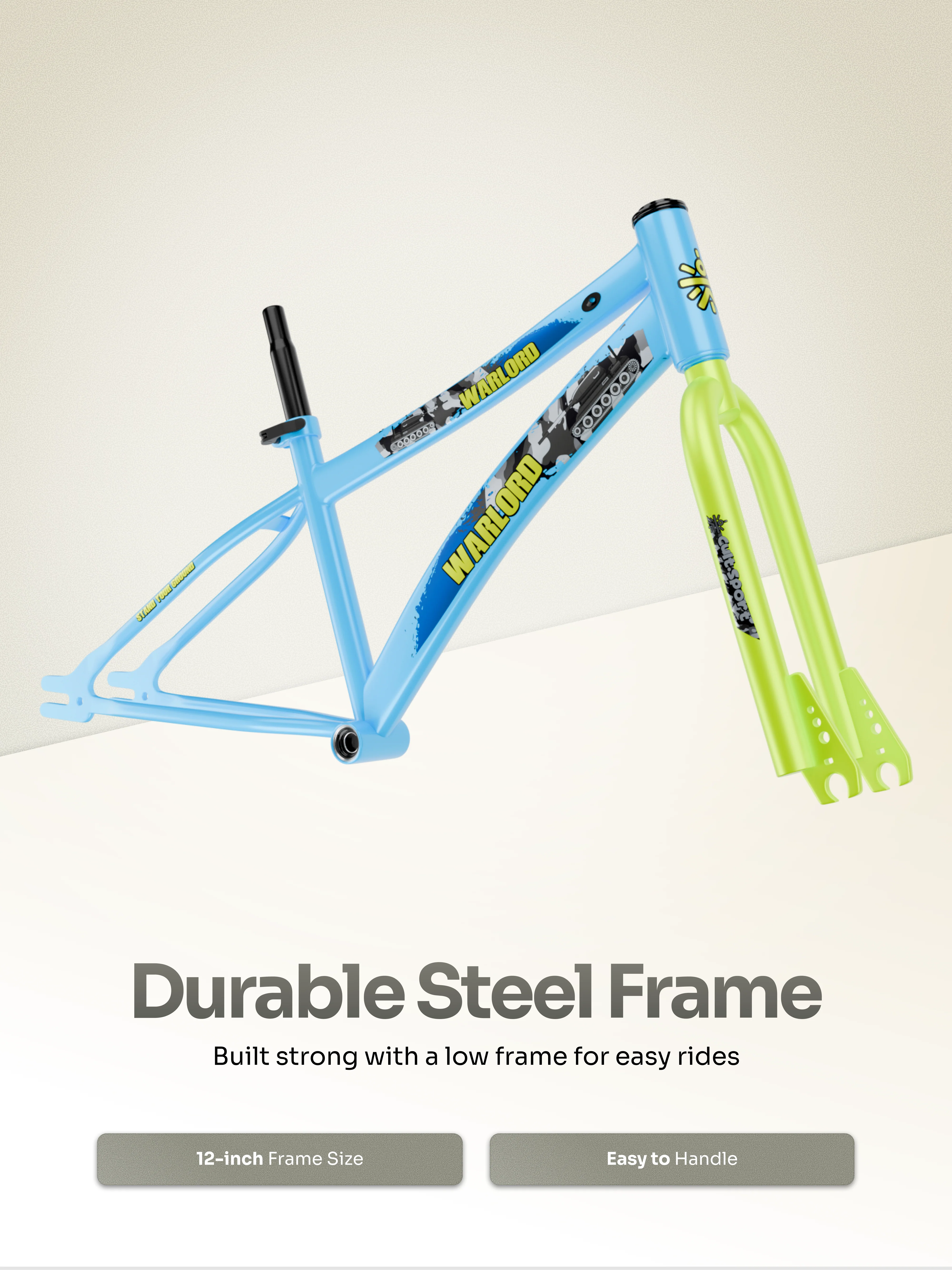 Warlord 20T Steel Frame Kids Bike Blue - Image 4