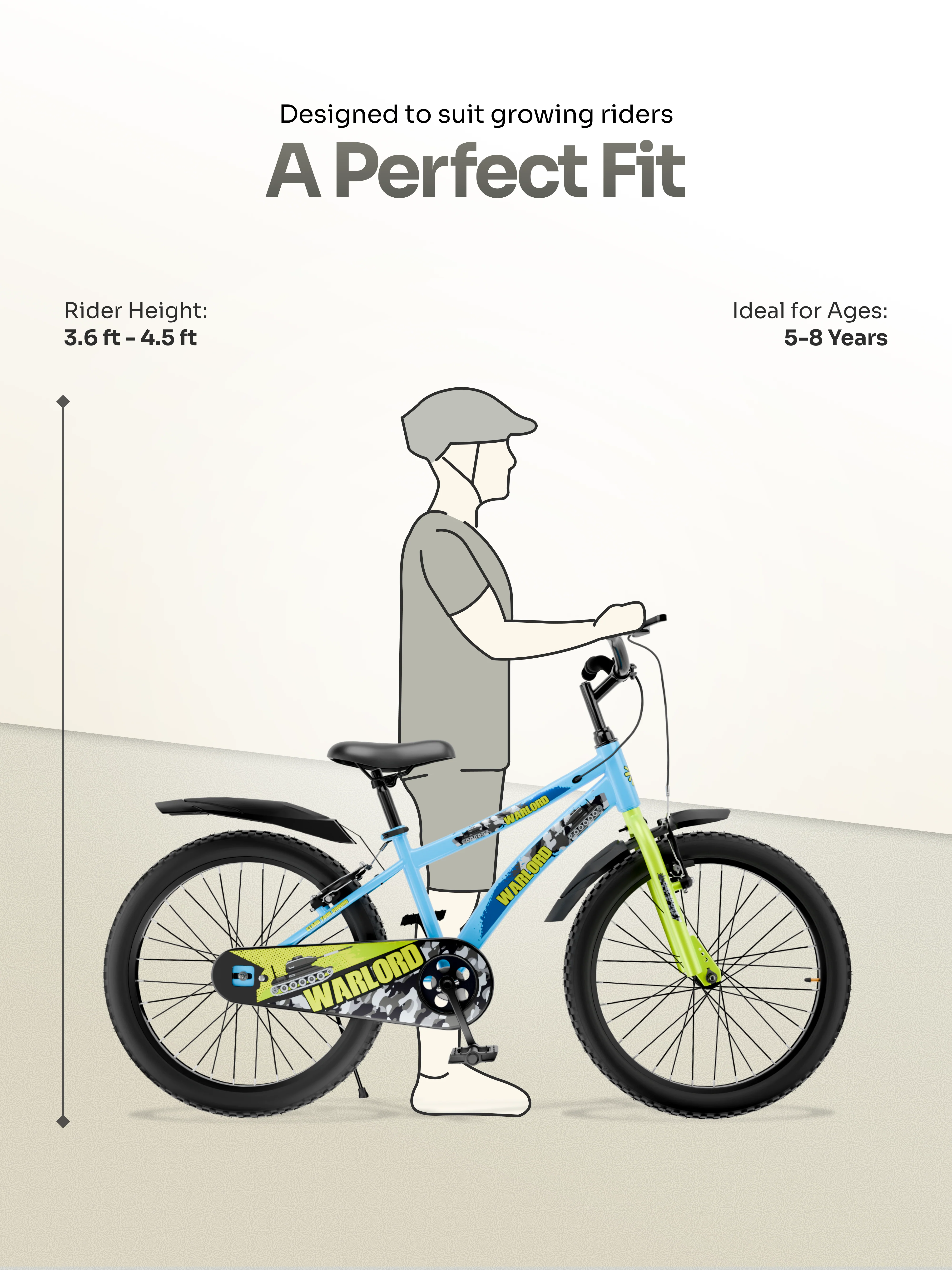 Warlord 20T Steel Frame Kids Bike Blue - Image 7