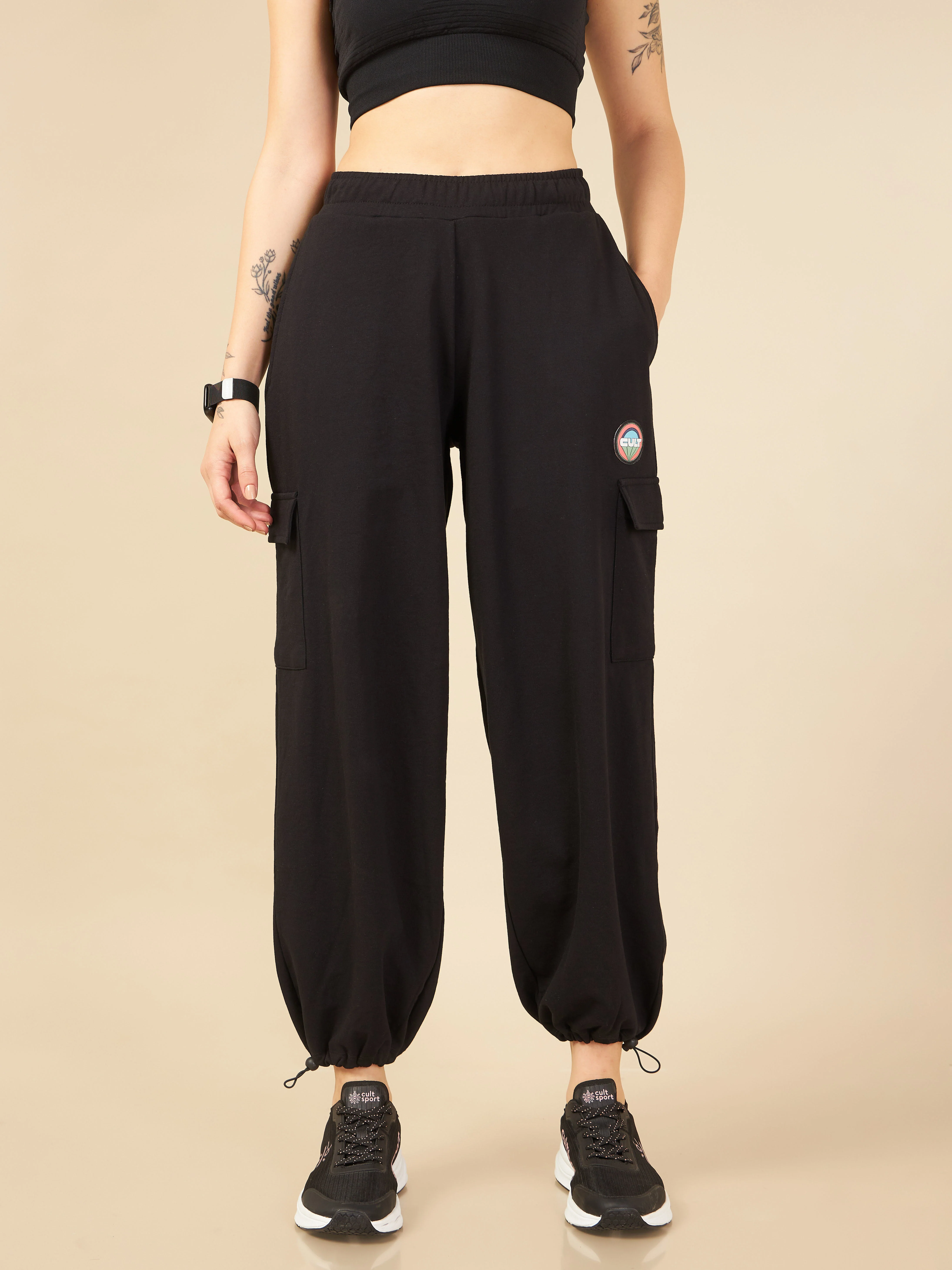 Women Black Club Utility Joggers - Image 3
