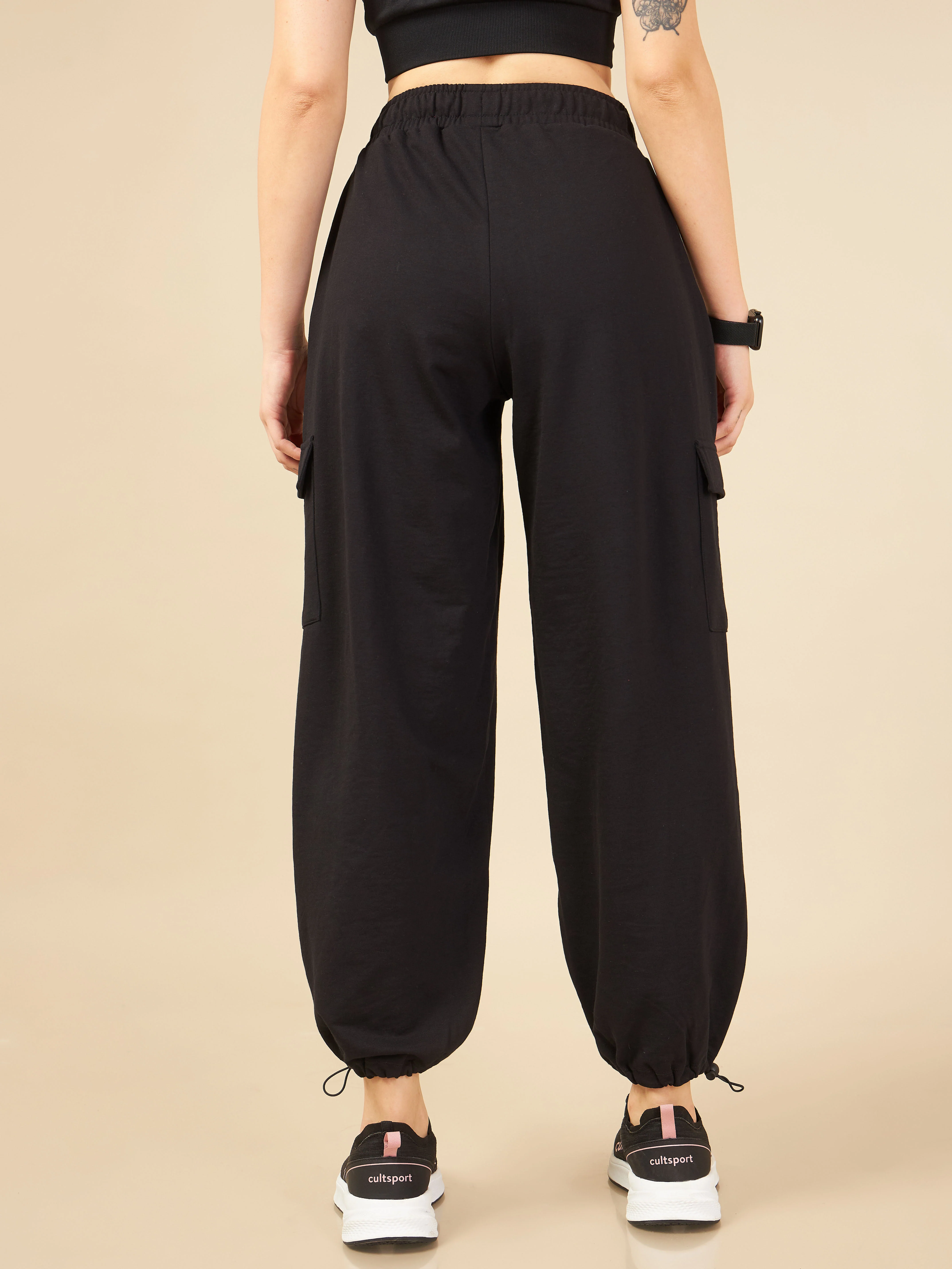 Women Black Club Utility Joggers - Image 5