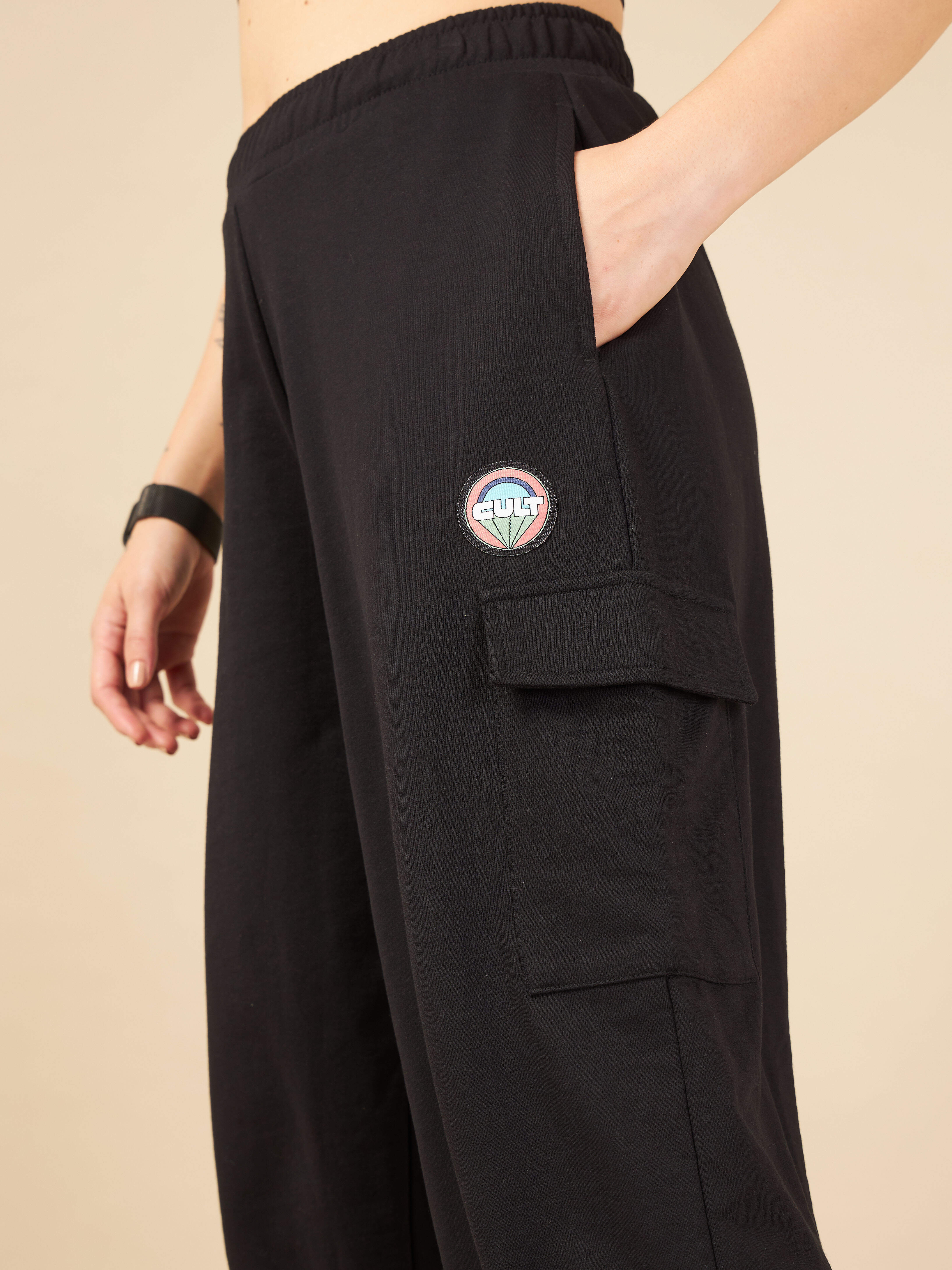 Women Black Club Utility Joggers - Image 6