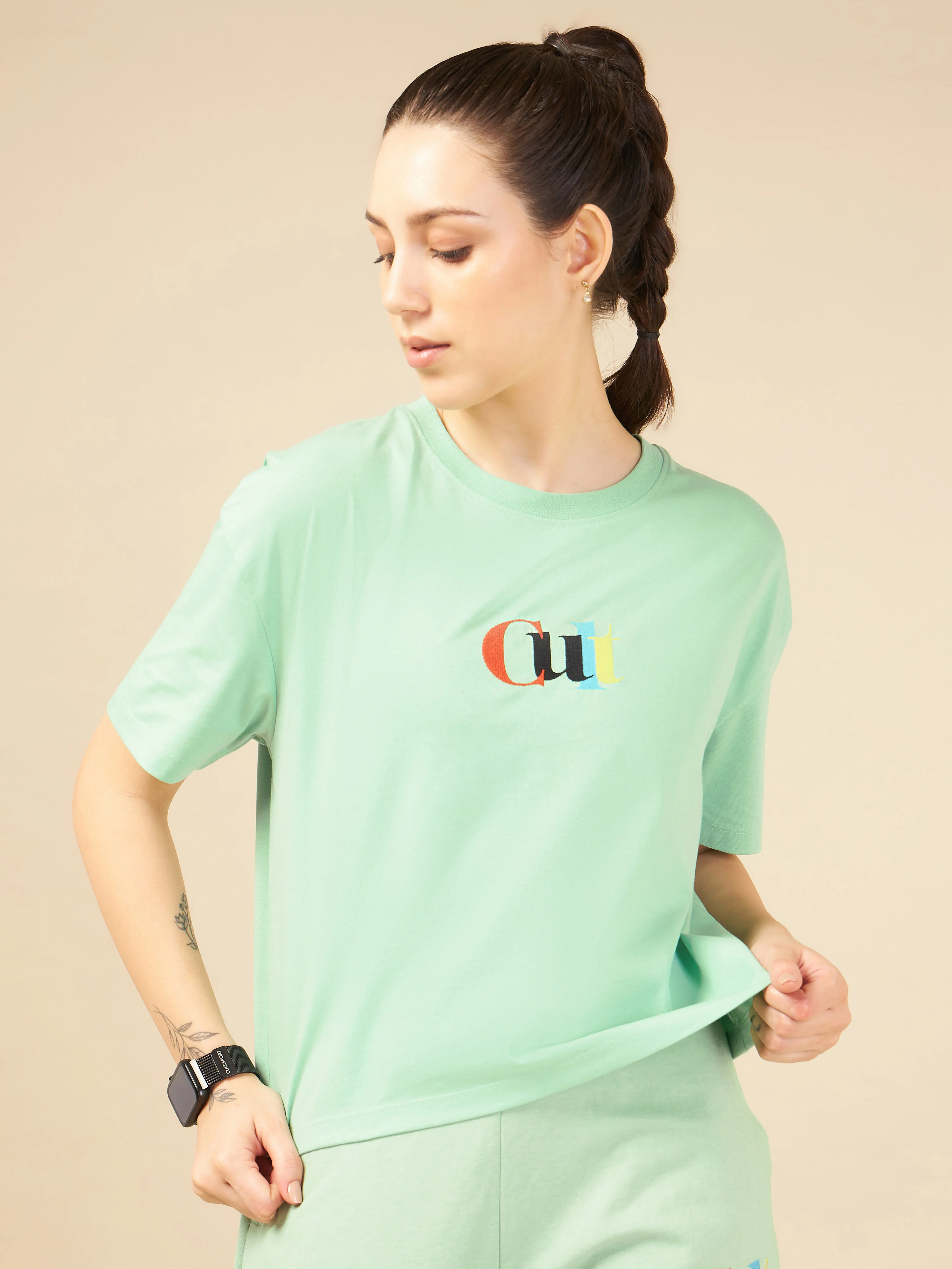 Women Green Cult club T-shirt - Image 3