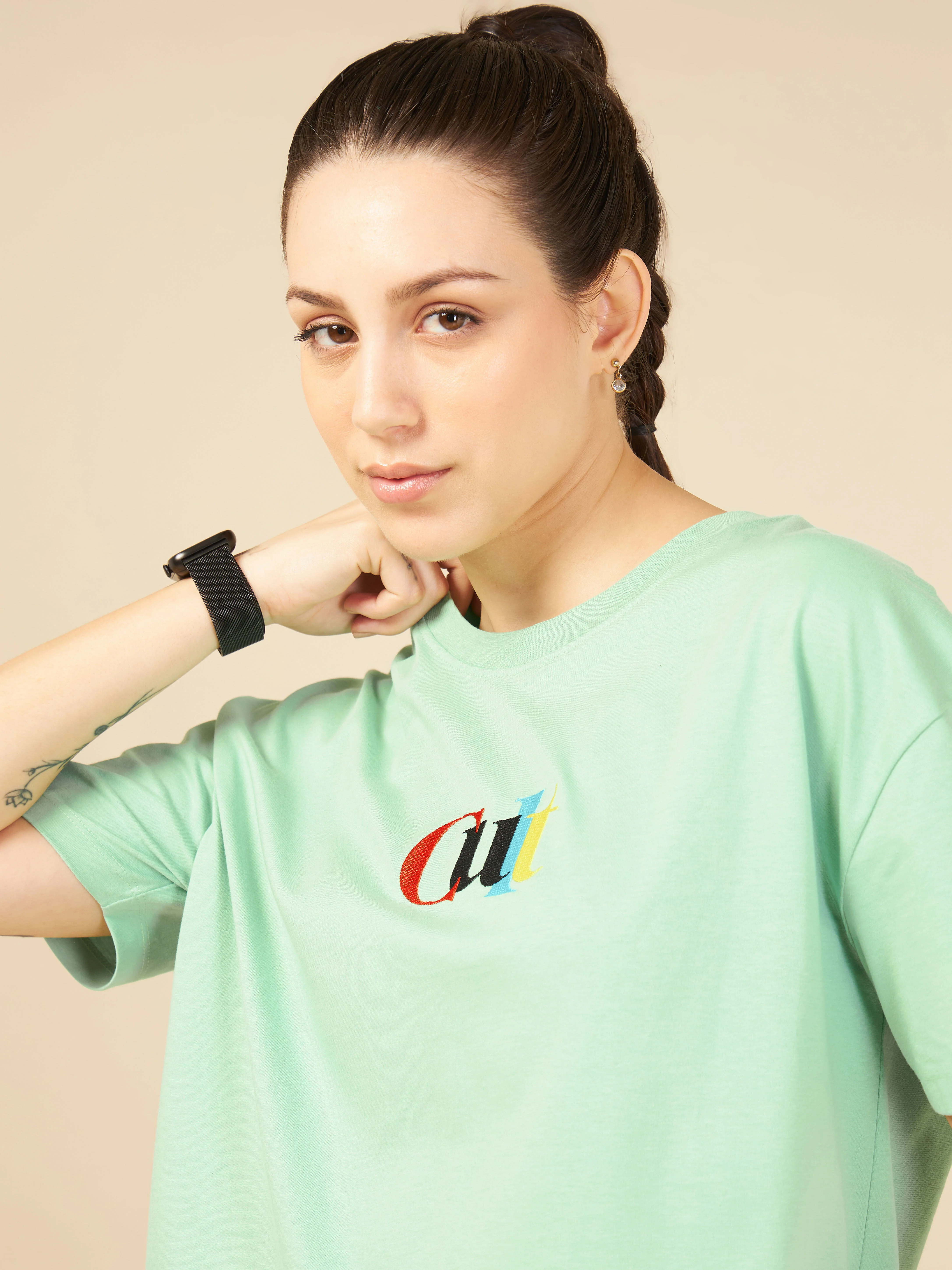 Women Green Cult club T-shirt - Image 6