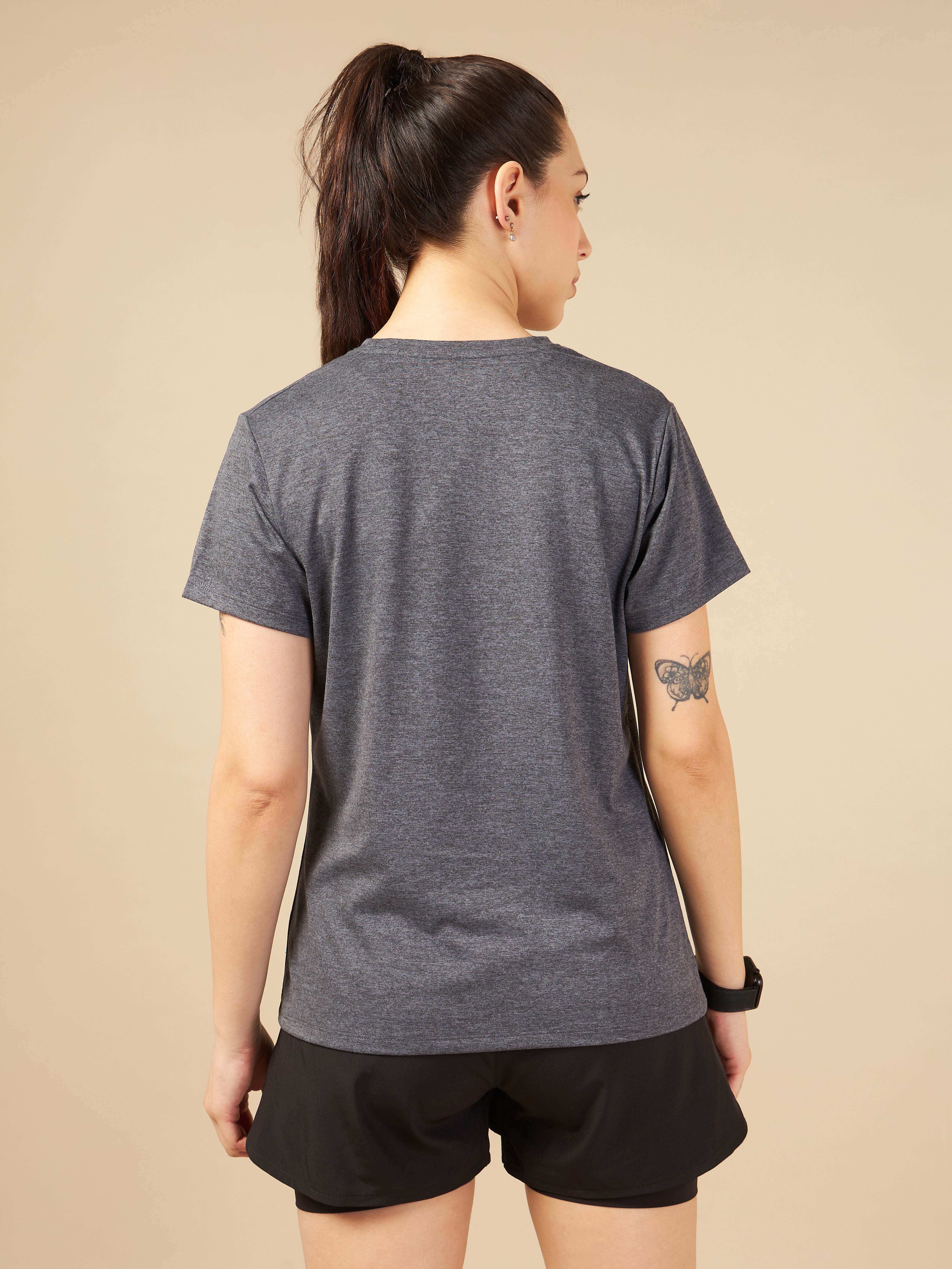 Women Grey Training T-shirt - Image 3