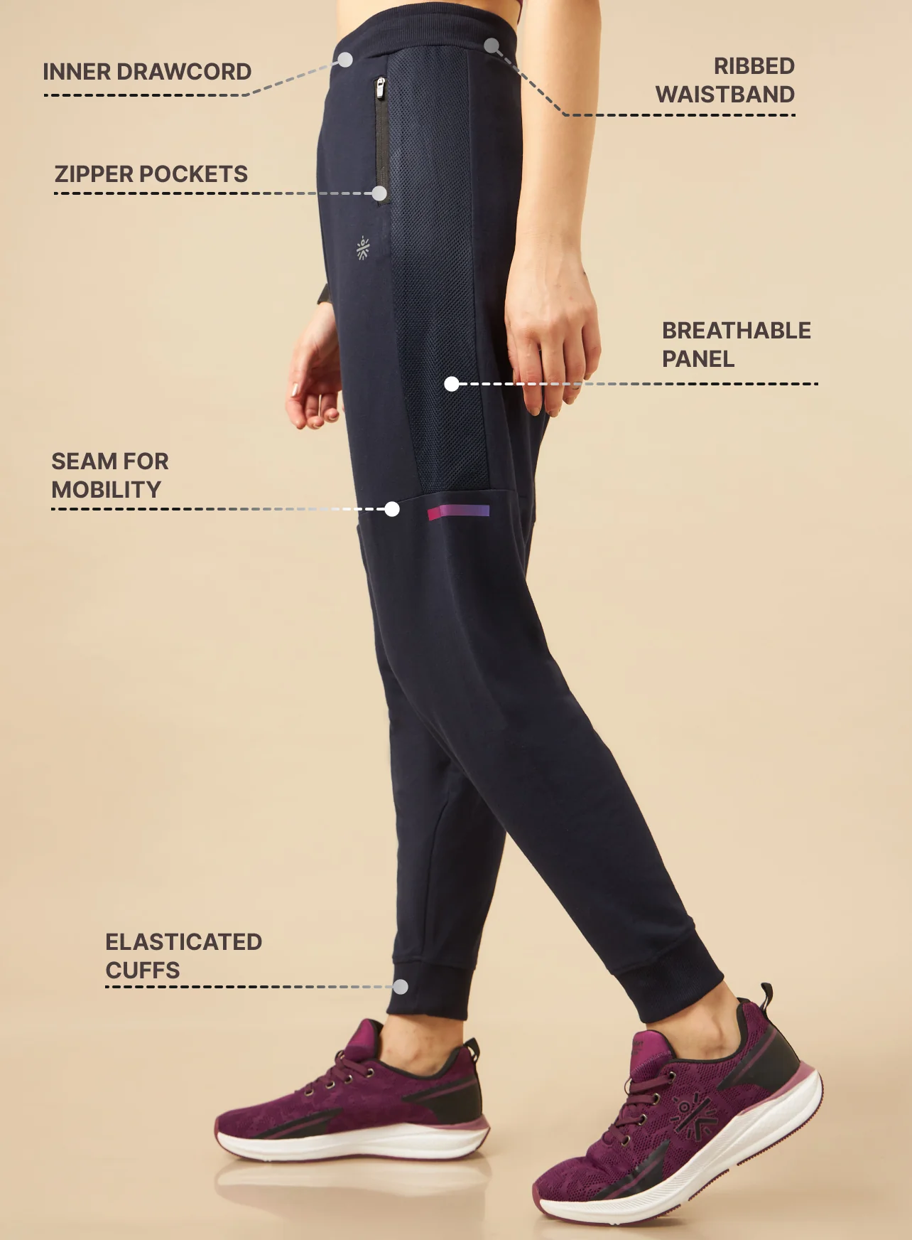 Women Navy Ultimate Train Joggers - Image 5