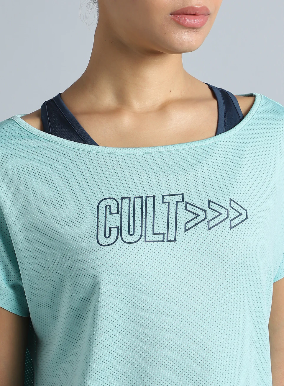Women's 2in1 Layered Performance Turquoise T-shirt - Image 7