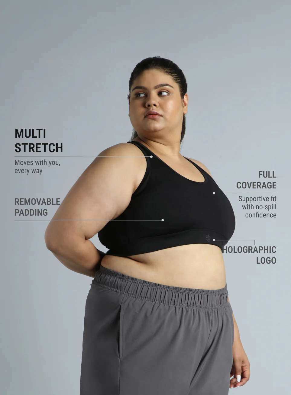 Women's Adjustable Strap Training High Support Plus Size Sports Bra - Image 5