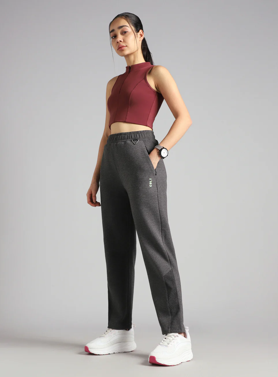Women's Anthra Melange Urban Comfort Travel Pants - Image 3