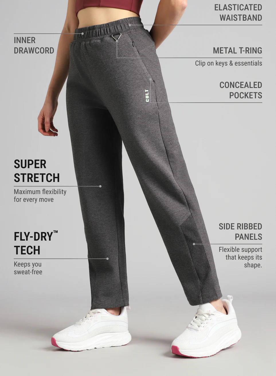 Women's Anthra Melange Urban Comfort Travel Pants - Image 5