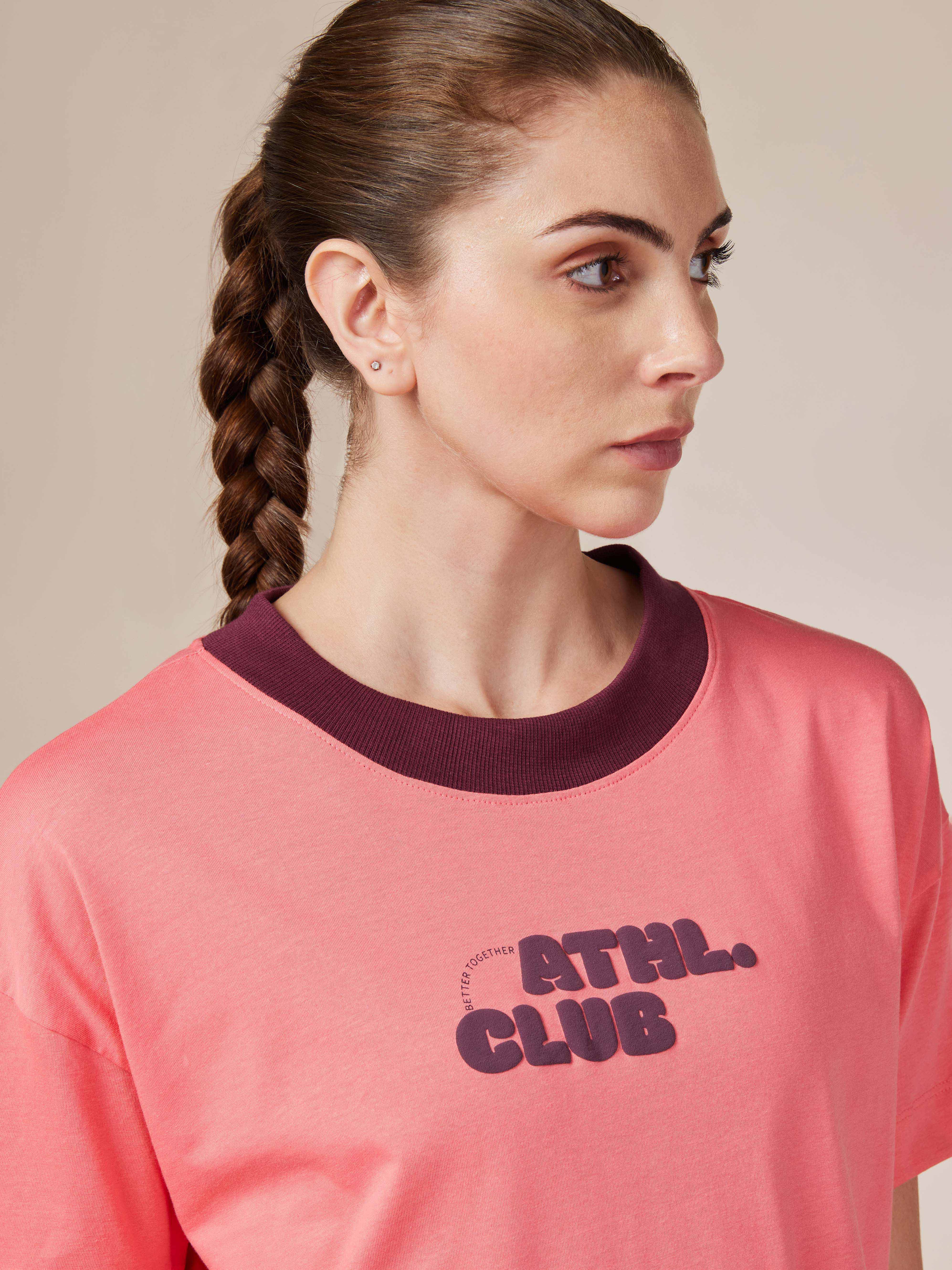 Women's Ath. Club Pink Printed T-shirt - Image 4