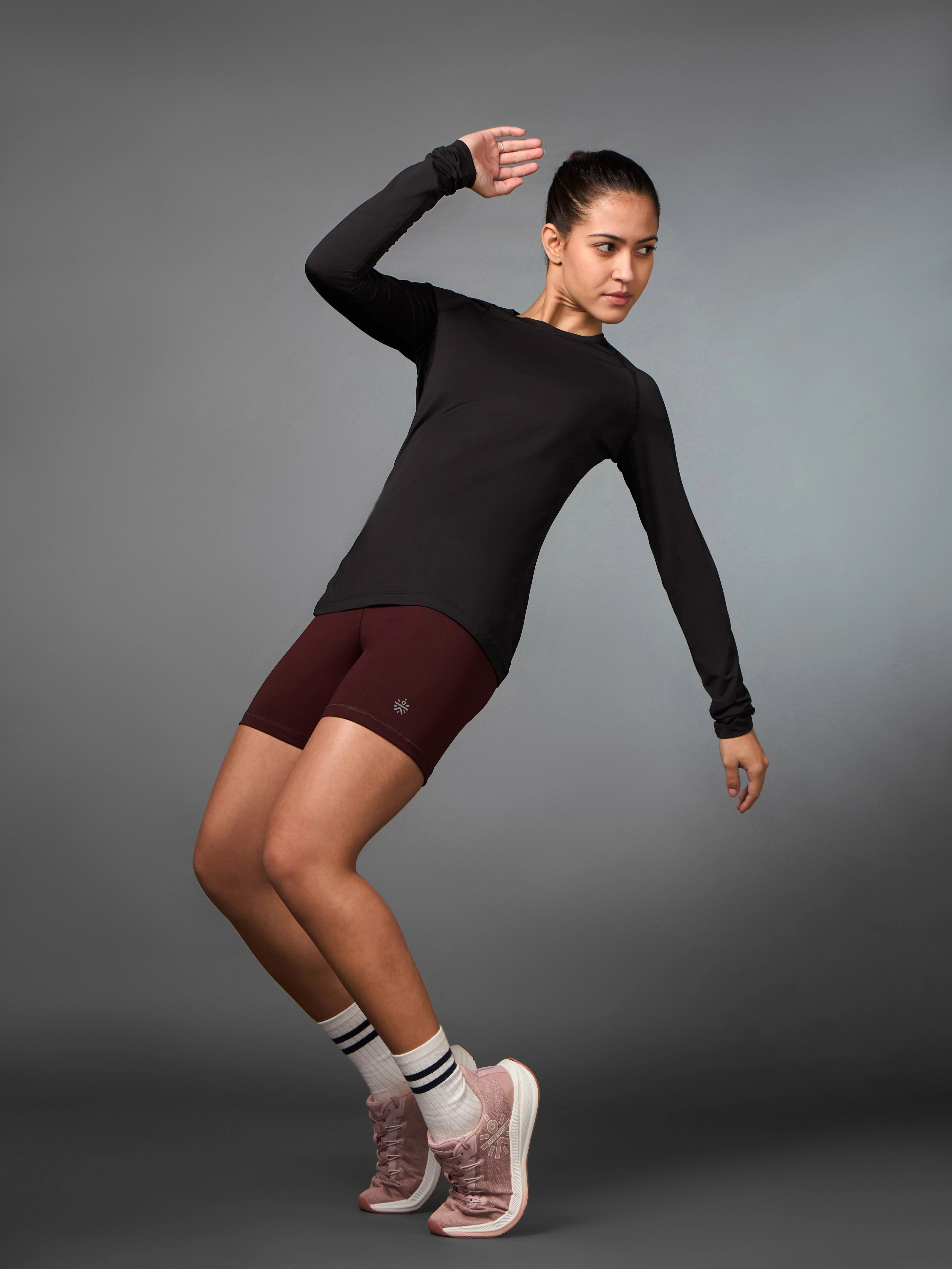 Women's Base Layer Black Compression Running Top - Image 2