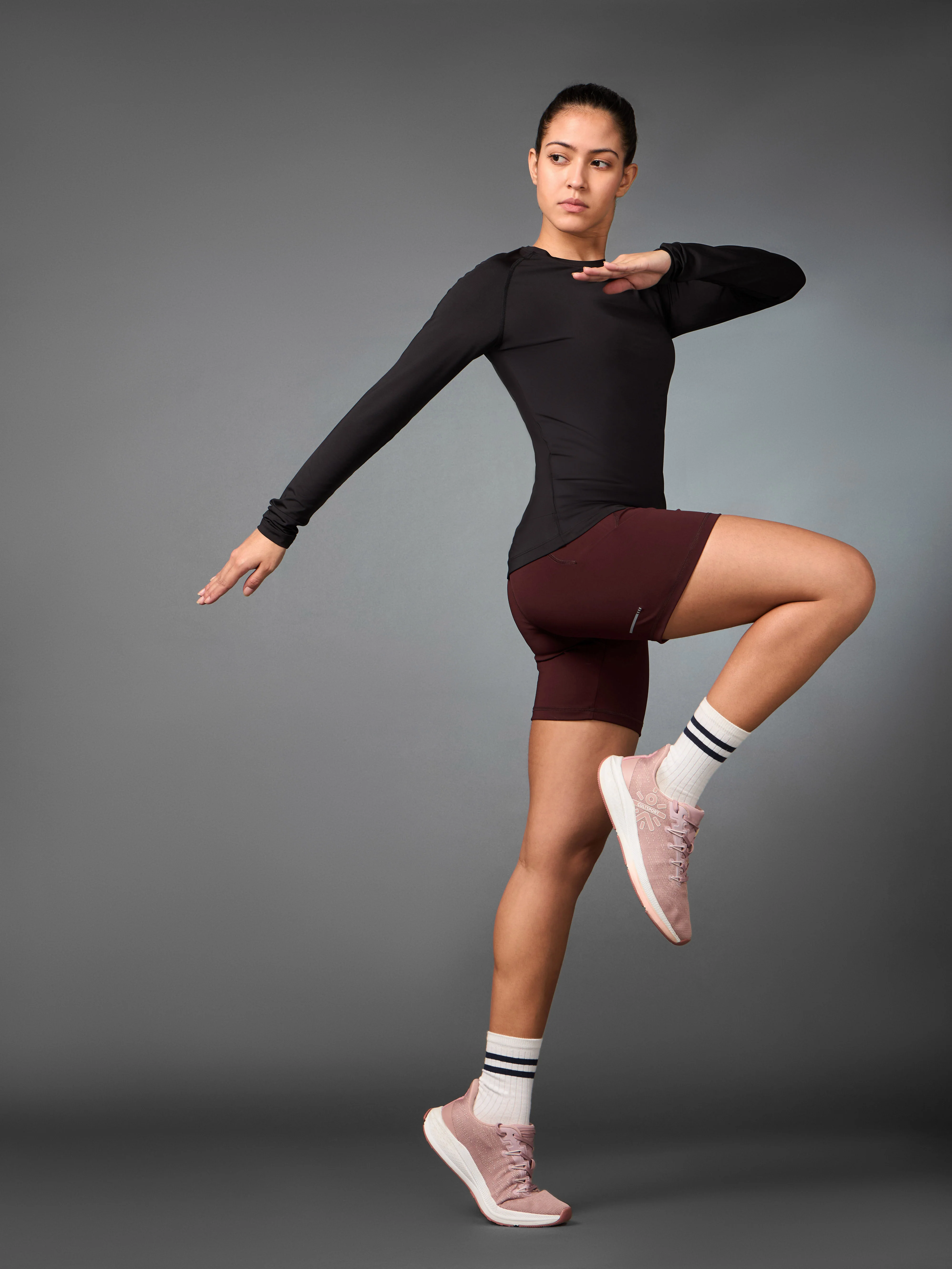Women's Base Layer Black Compression Running Top - Image 3
