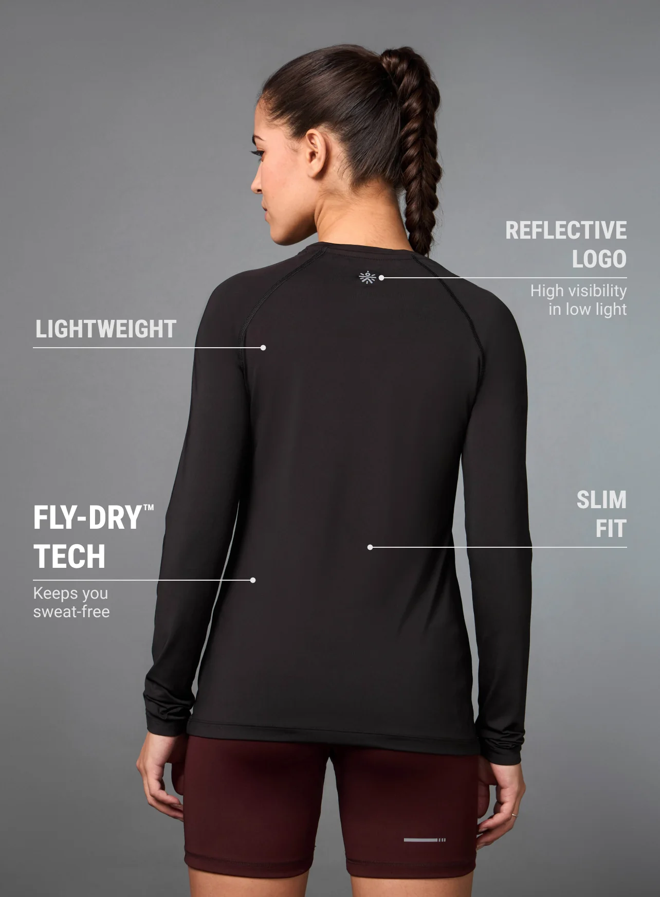 Women's Base Layer Black Compression Running Top - Image 6
