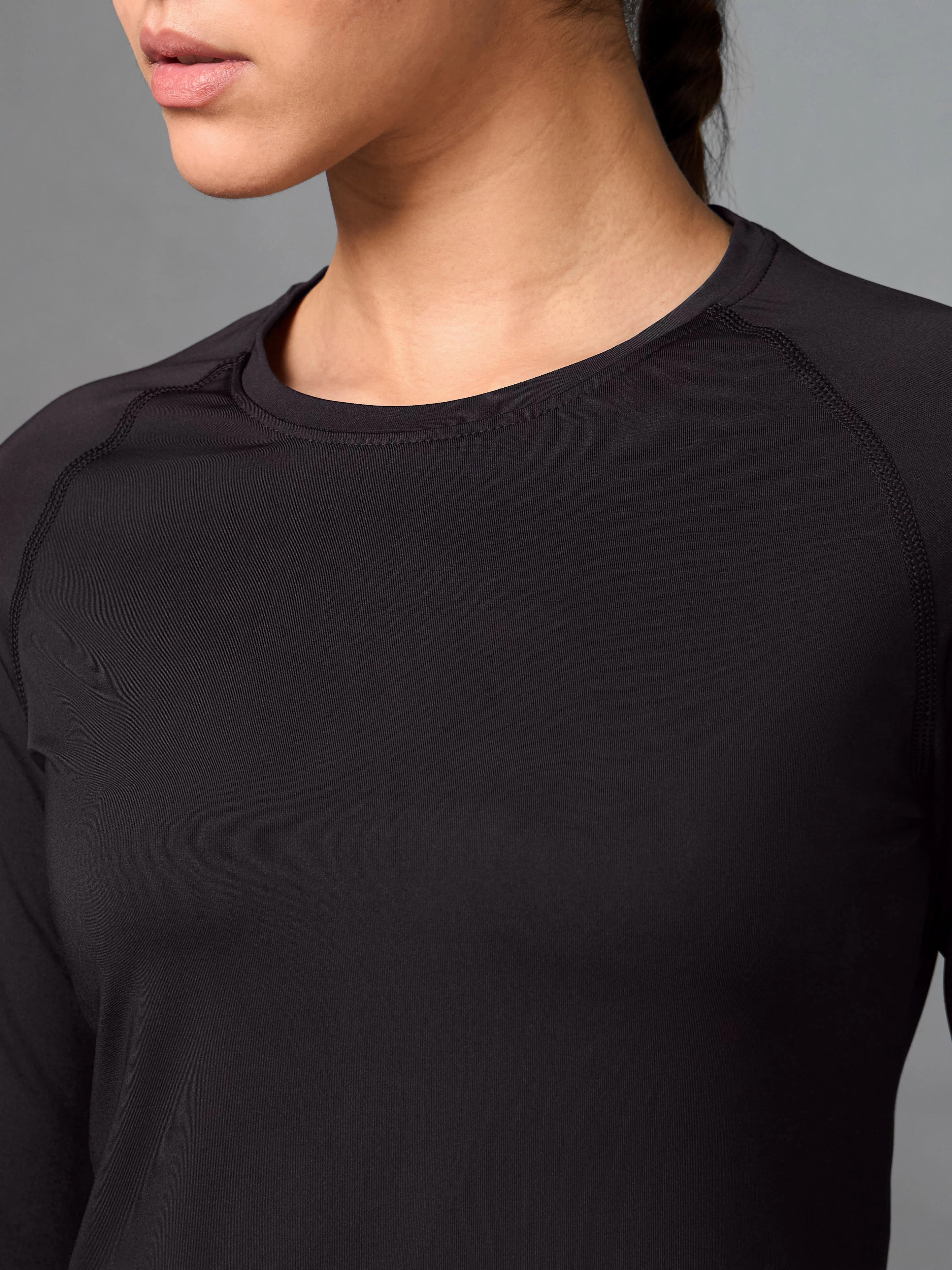 Women's Base Layer Black Compression Running Top - Image 7