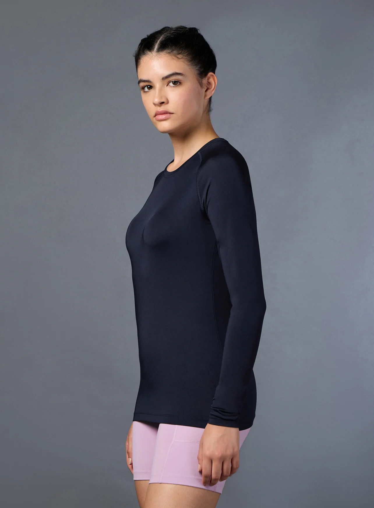 Women's Base Layer Navy Compression Running Top - Image 5