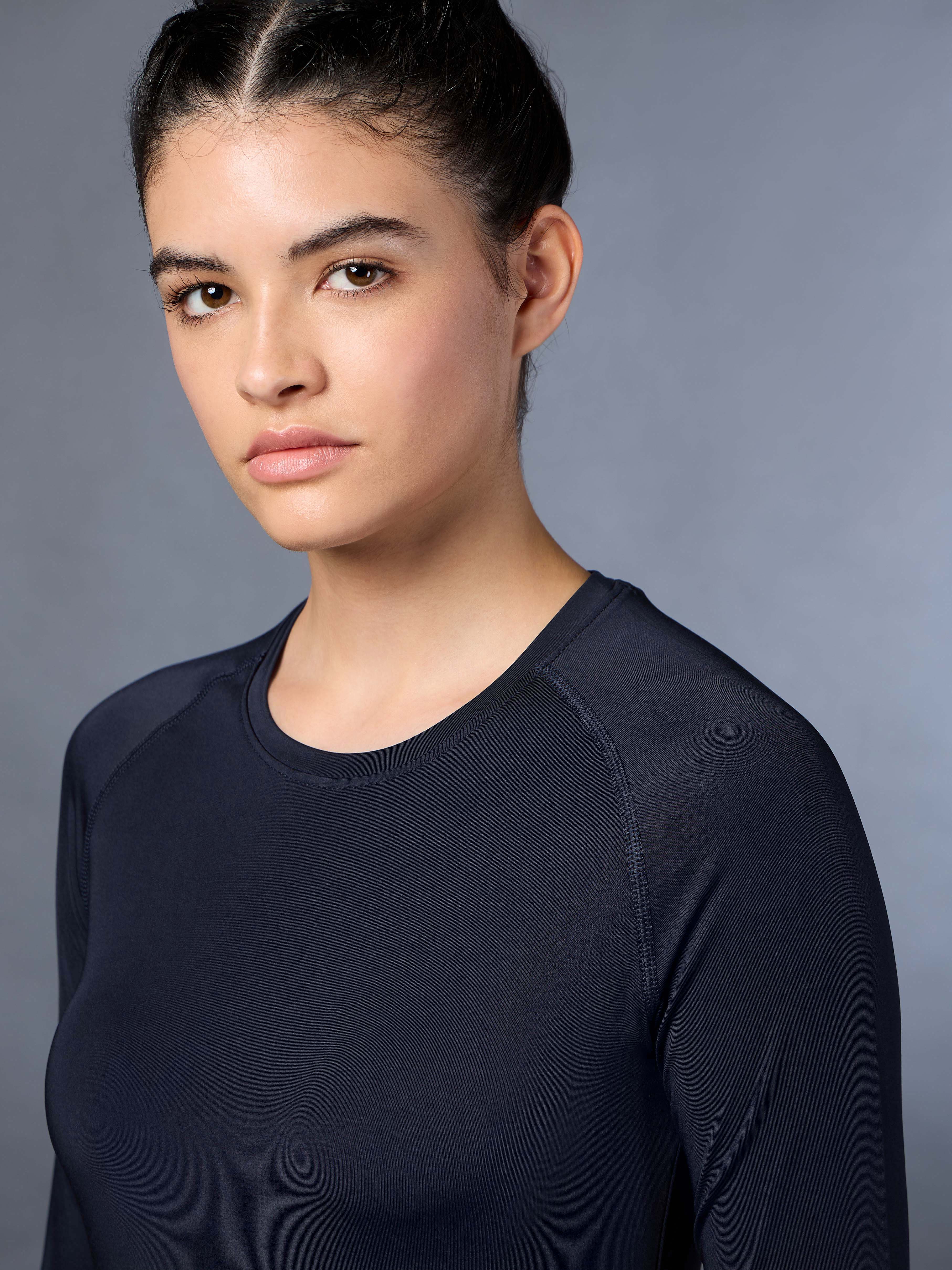 Women's Base Layer Navy Compression Running Top - Image 7