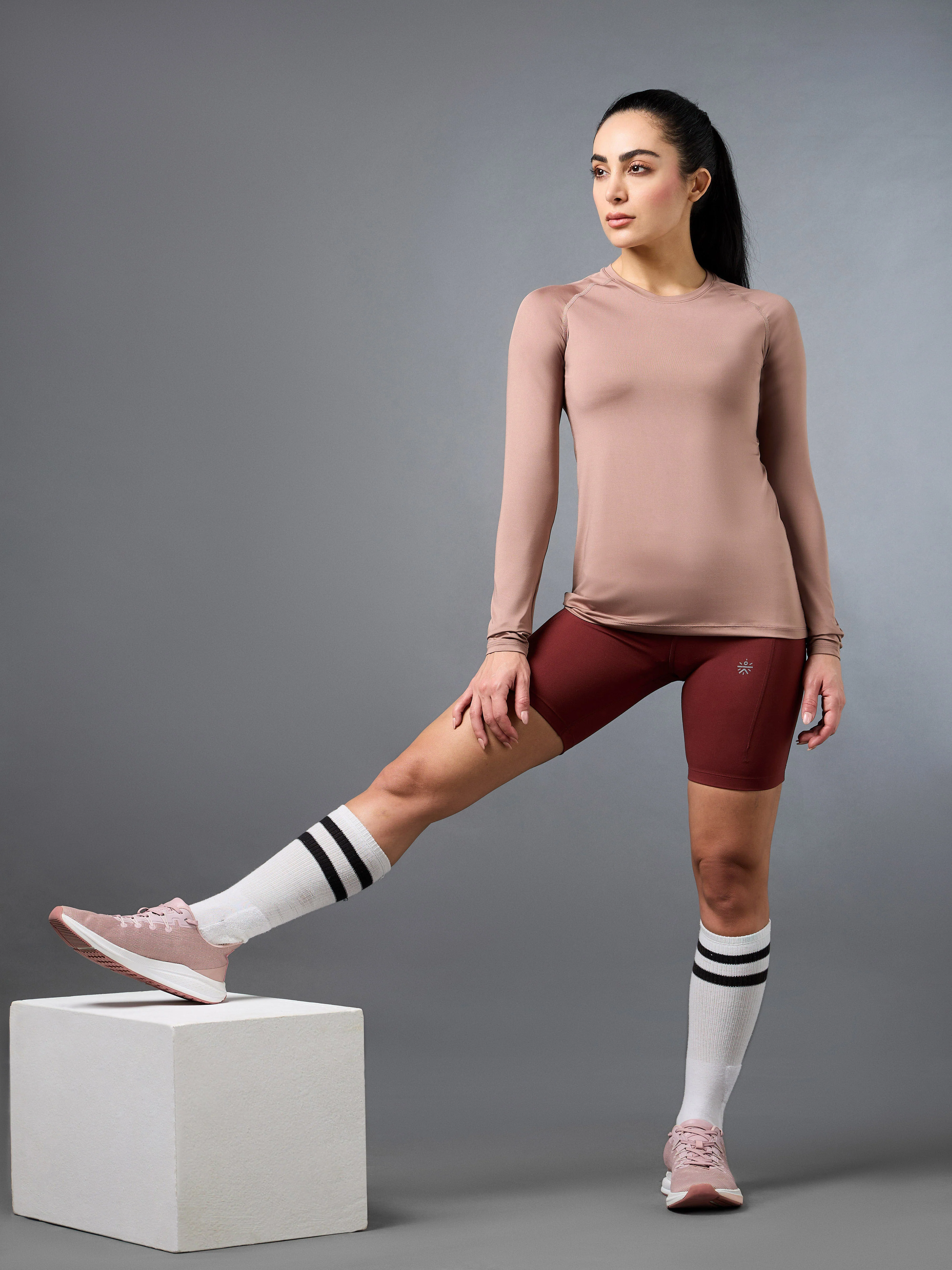 Women's Base Layer Pink Compression Running Top - Image 2