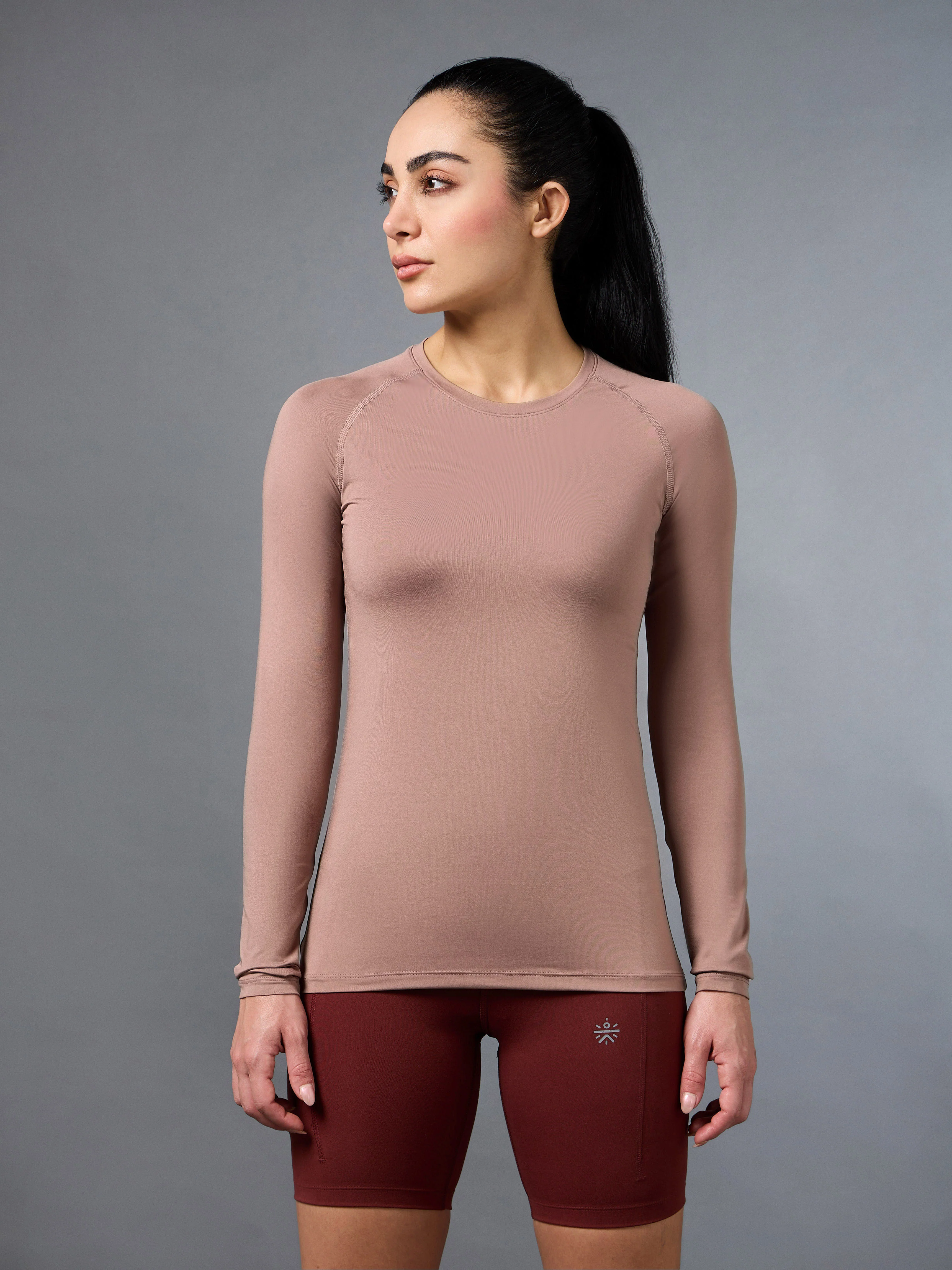 Women's Base Layer Pink Compression Running Top - Image 4