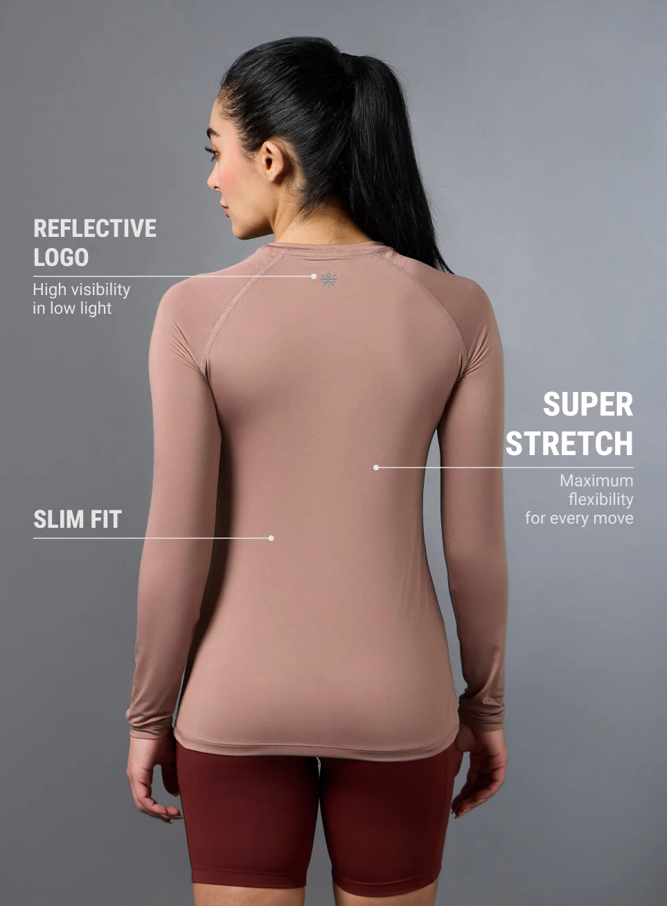 Women's Base Layer Pink Compression Running Top - Image 6