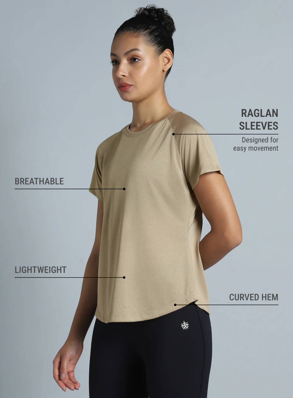 Women's Beige Flow HIIT Top - Image 5