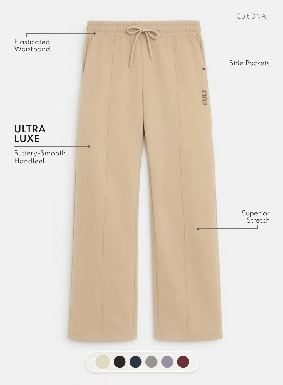 Women's Beige Ultra Luxe Tailored Trackpants - Image 4
