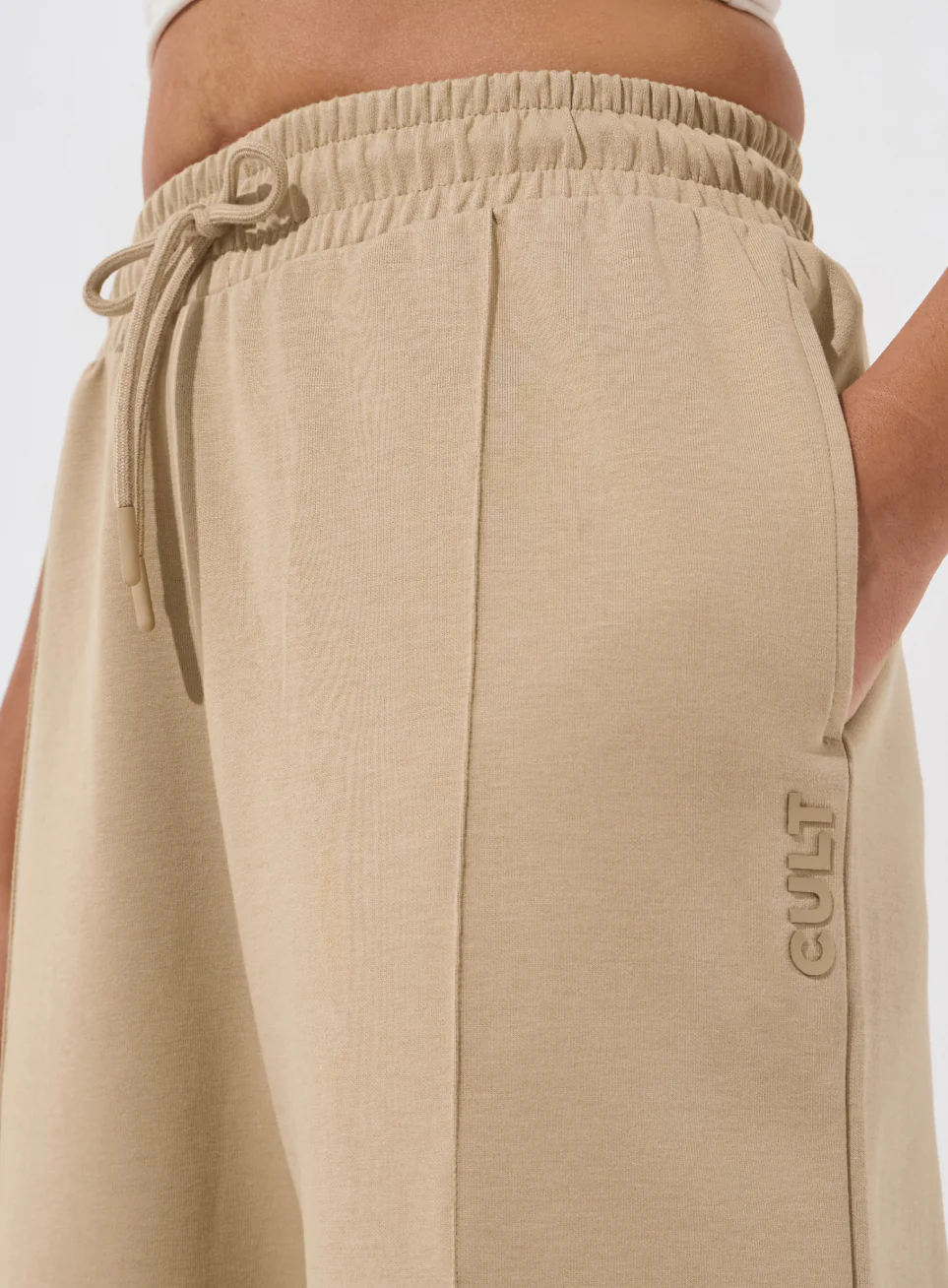 Women's Beige Ultra Luxe Tailored Trackpants - Image 7