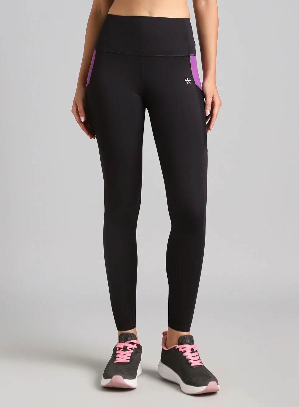 Women's Black AbsoluteFit Neon Pop Leggings with Side Pockets - Image 4