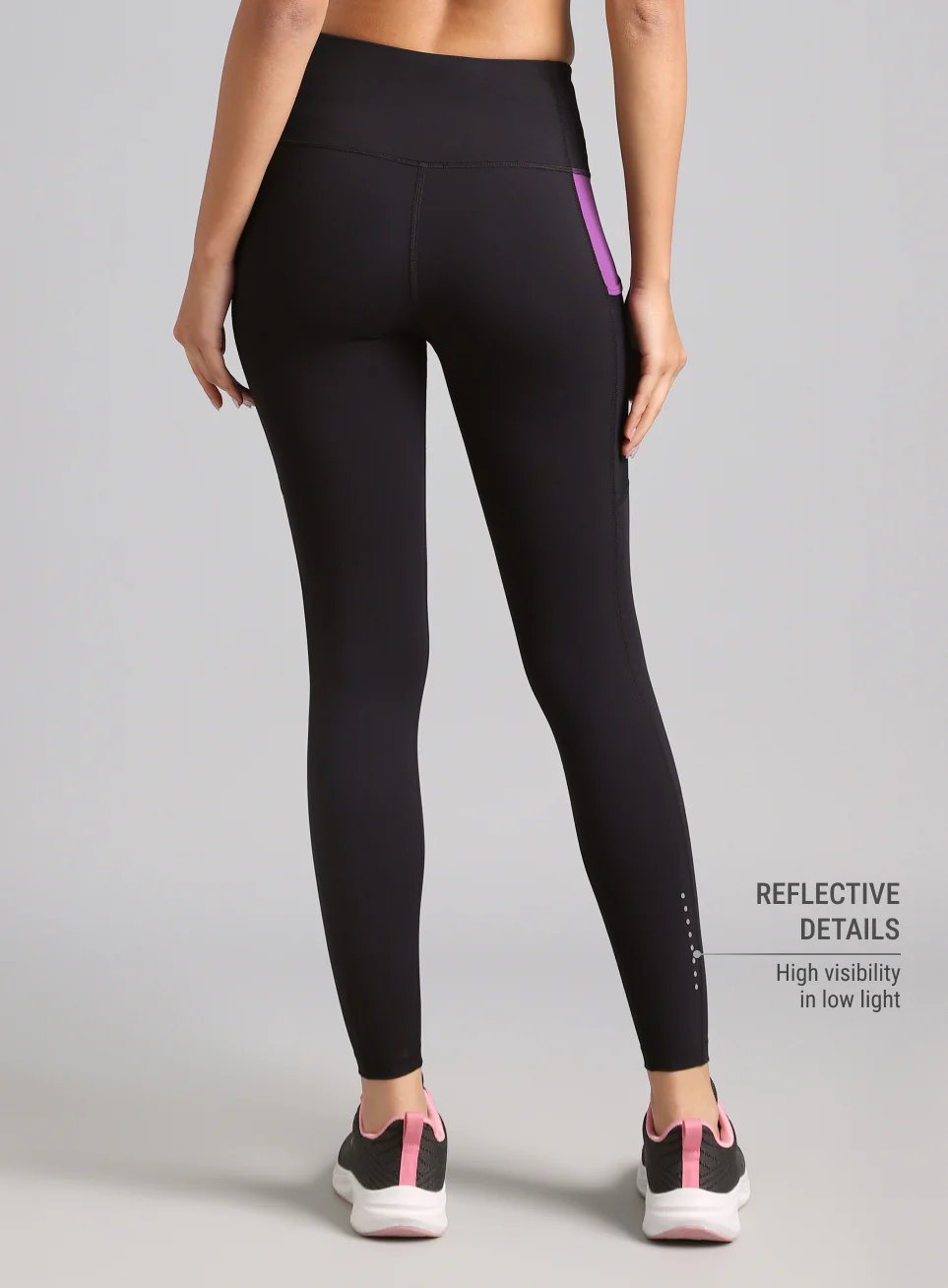 Women's Black AbsoluteFit Neon Pop Leggings with Side Pockets - Image 6