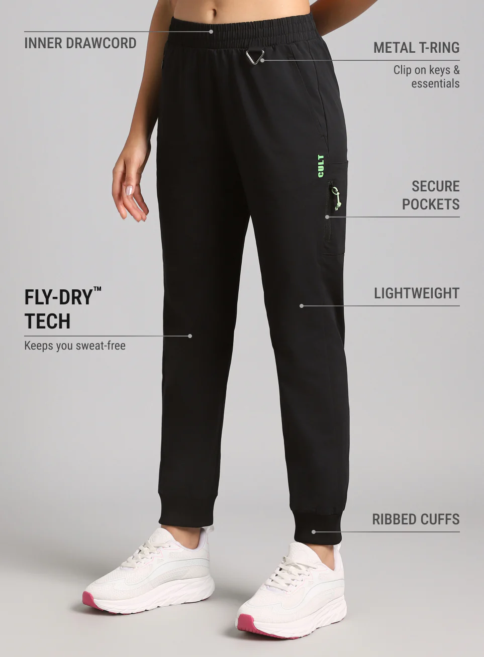 Women's Black Airport Travel Joggers - Image 5