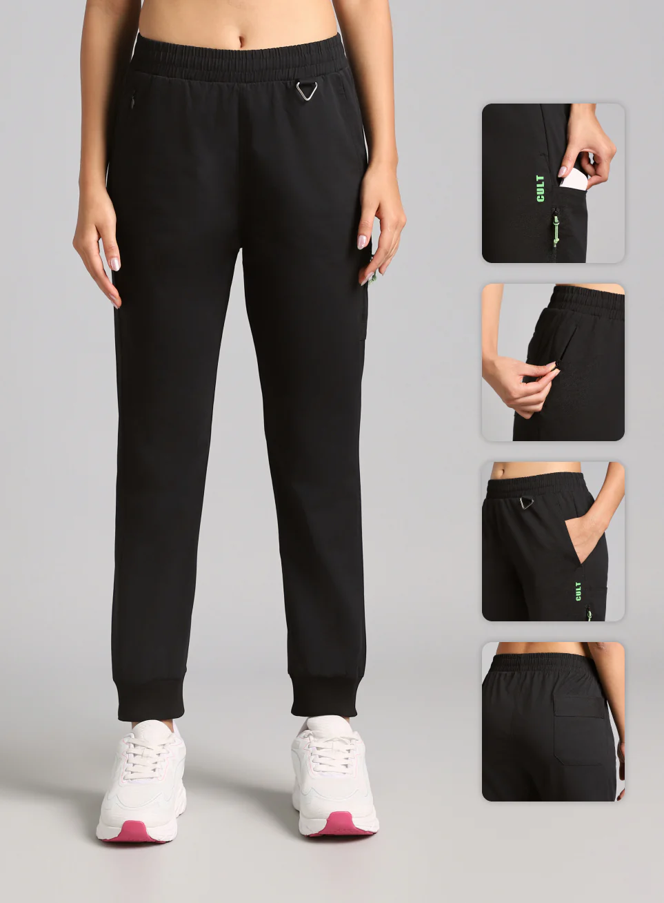 Women's Black Airport Travel Joggers - Image 8