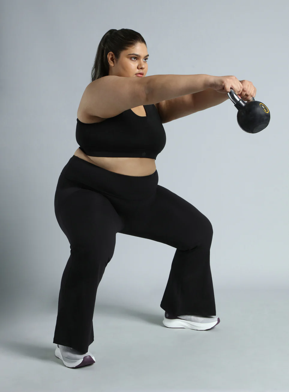 Women's Black All Format Training Plus Size Flared Pants - Image 3