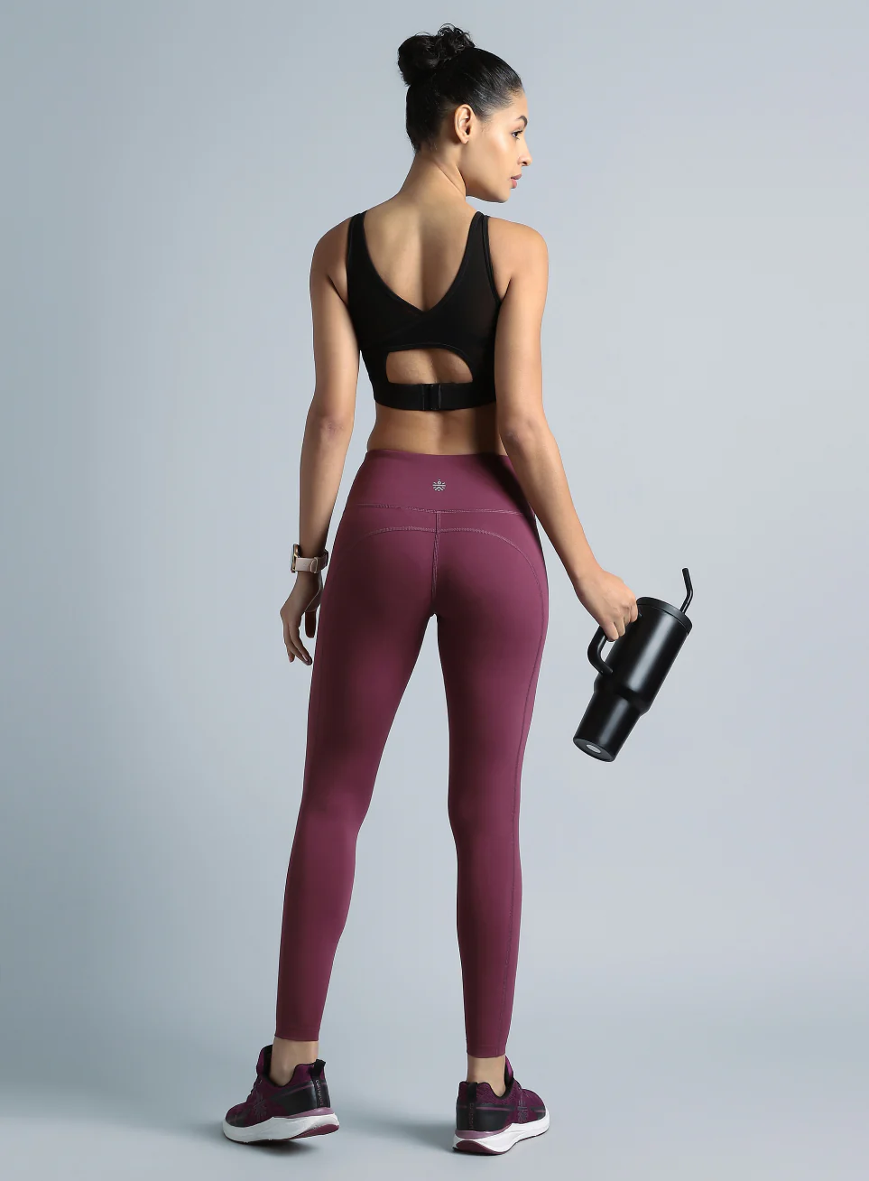 Women's Black AOP Cross Over High Impact Bra - Image 3