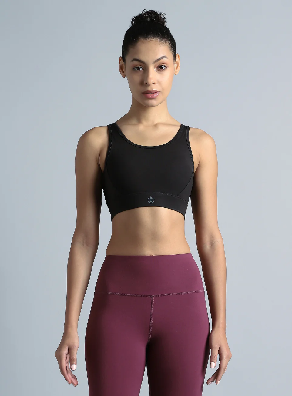 Women's Black AOP Cross Over High Impact Bra - Image 4