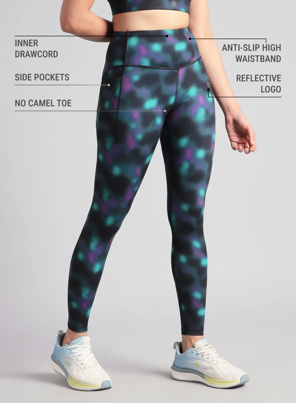 Women's Black AOP Runner's Pro COMFLlex Tights - Image 5