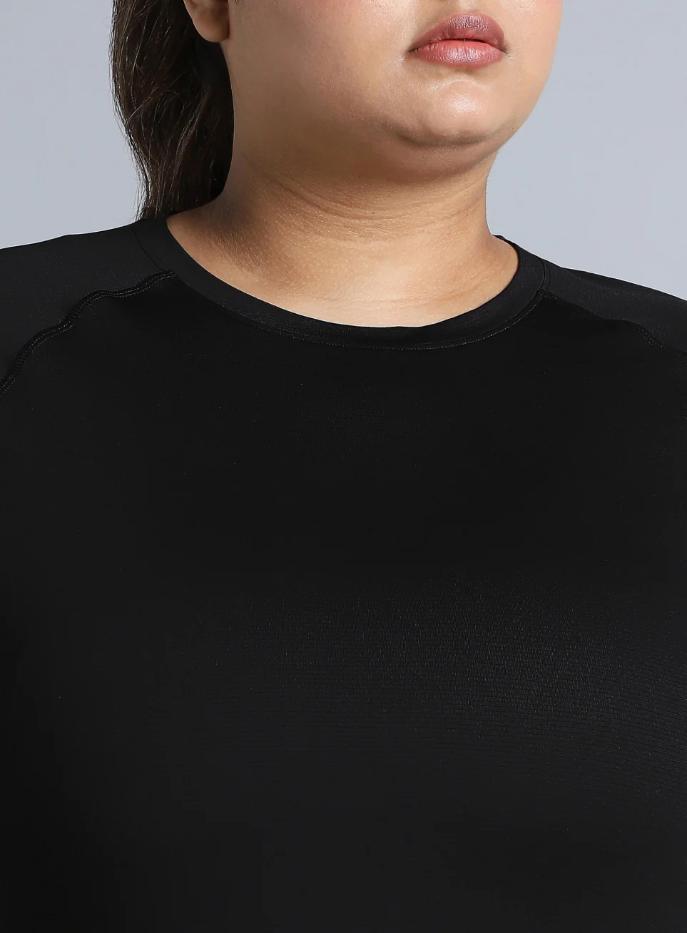 Women's Black Back Cut Out Plus Size T-shirt - Image 7