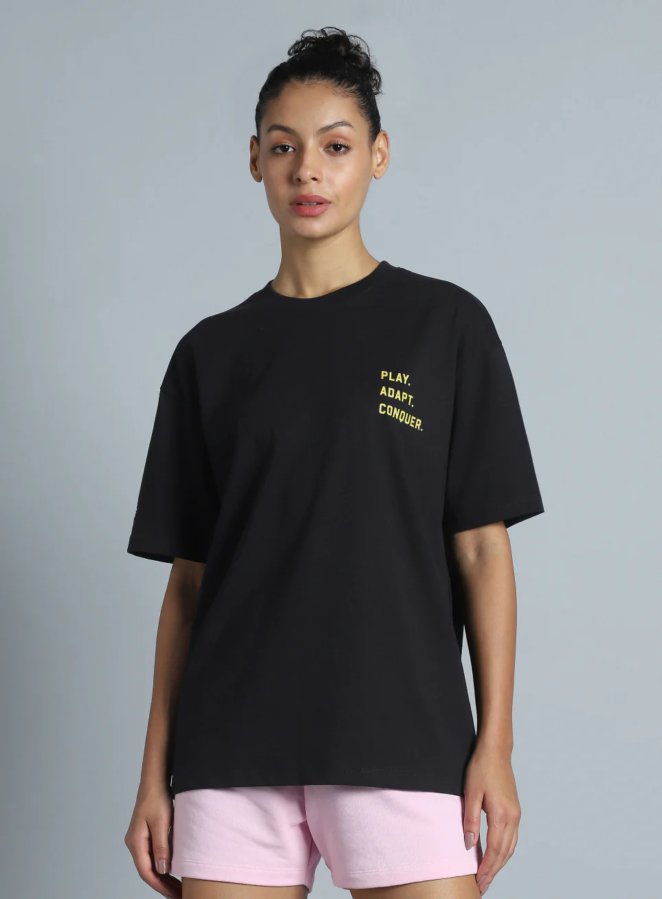 Women's Black Back Print Oversized Fit T-shirt - Image 4