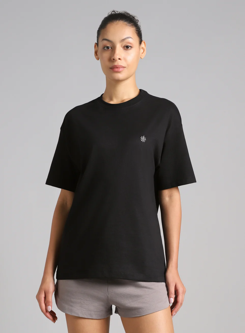 Women's Black Back Print Oversized Fit T-shirt - Image 4