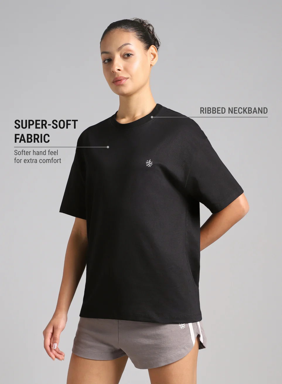 Women's Black Back Print Oversized Fit T-shirt - Image 5