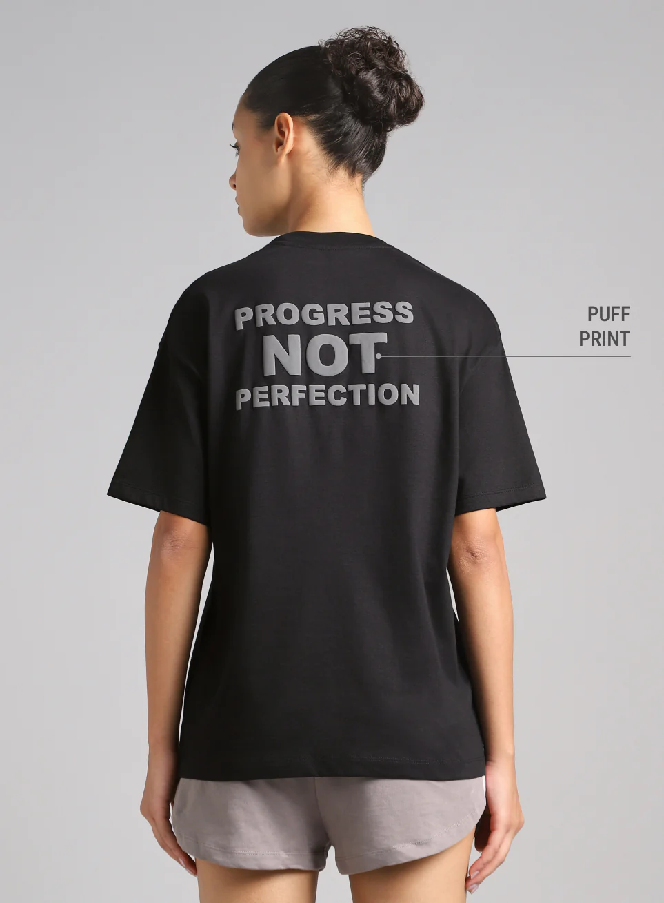 Women's Black Back Print Oversized Fit T-shirt - Image 6