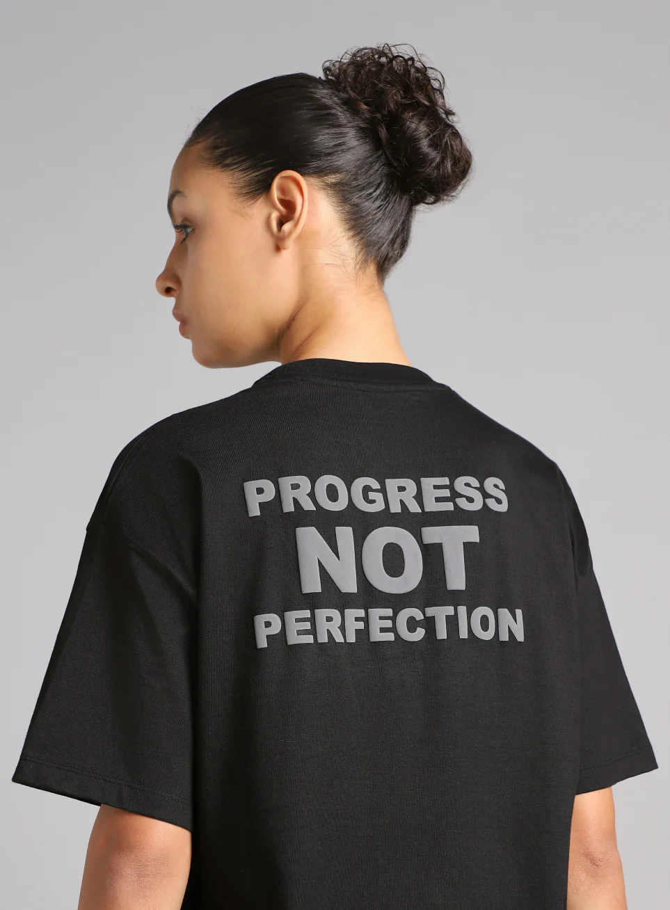 Women's Black Back Print Oversized Fit T-shirt - Image 8
