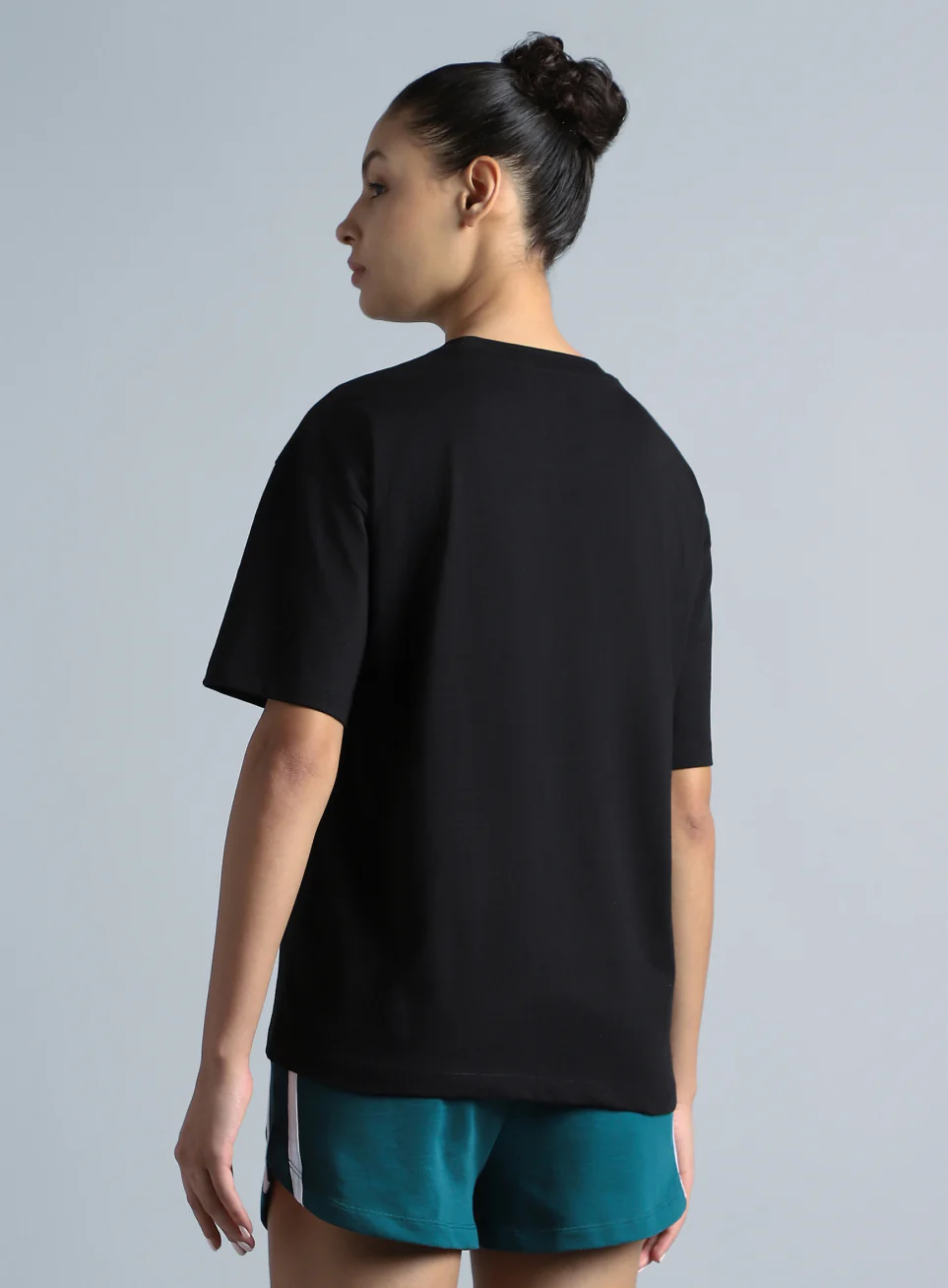 Women's Black Back Print Relaxed Fit T-shirt - Image 6