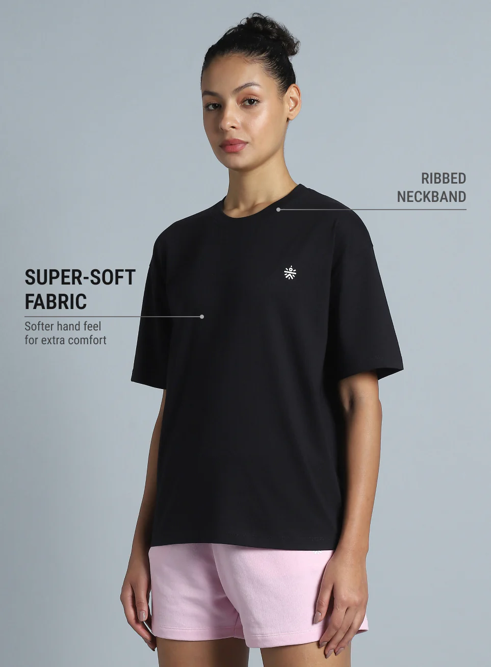 Women's Black Back Print Relaxed Fit T-shirt - Image 5
