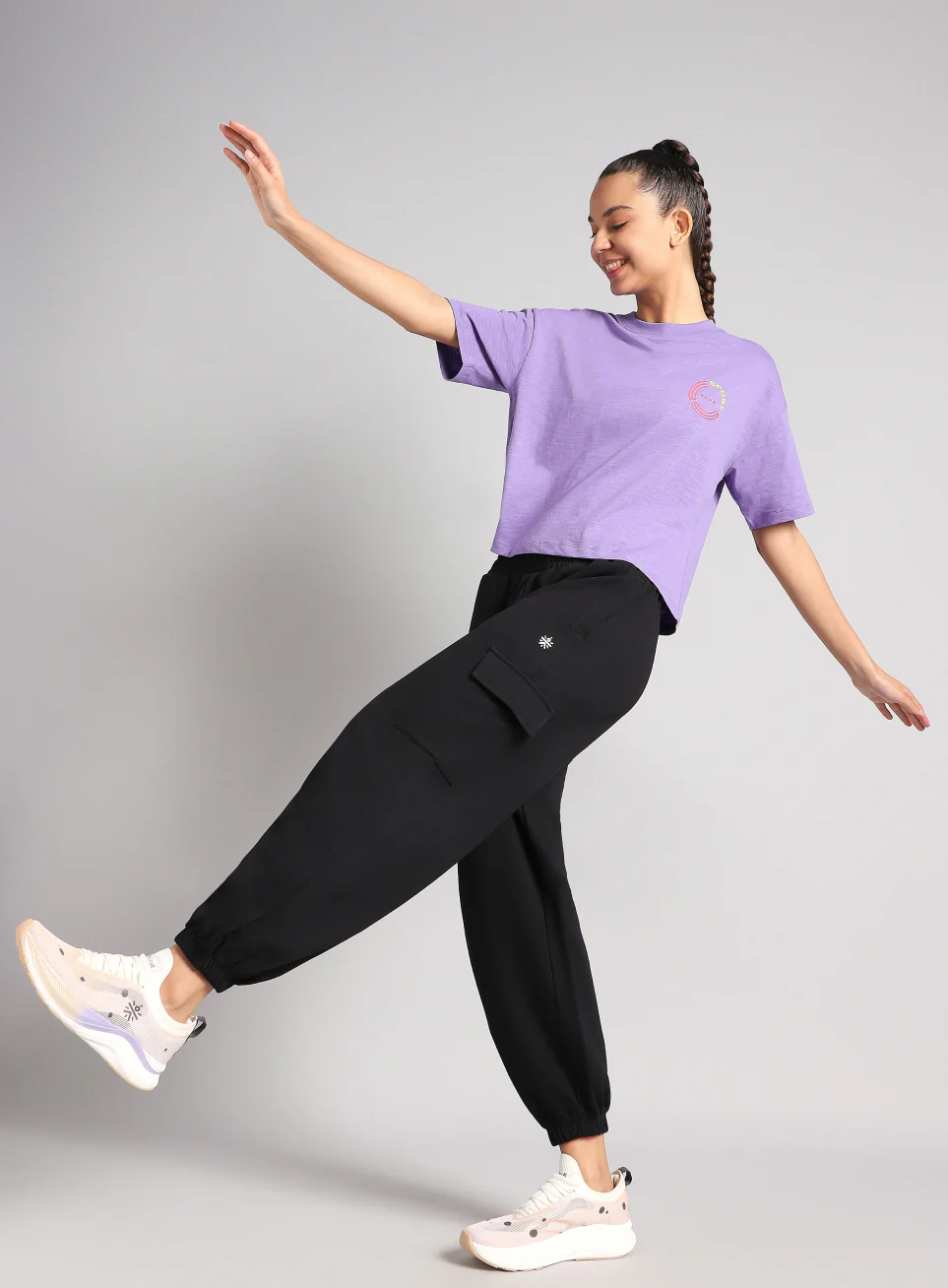 Women's Black Beyond Play Cargo Joggers - Image 3