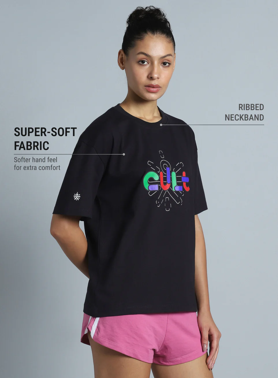Women's Black Brand Carrier Relaxed Fit T-shirt - Image 5