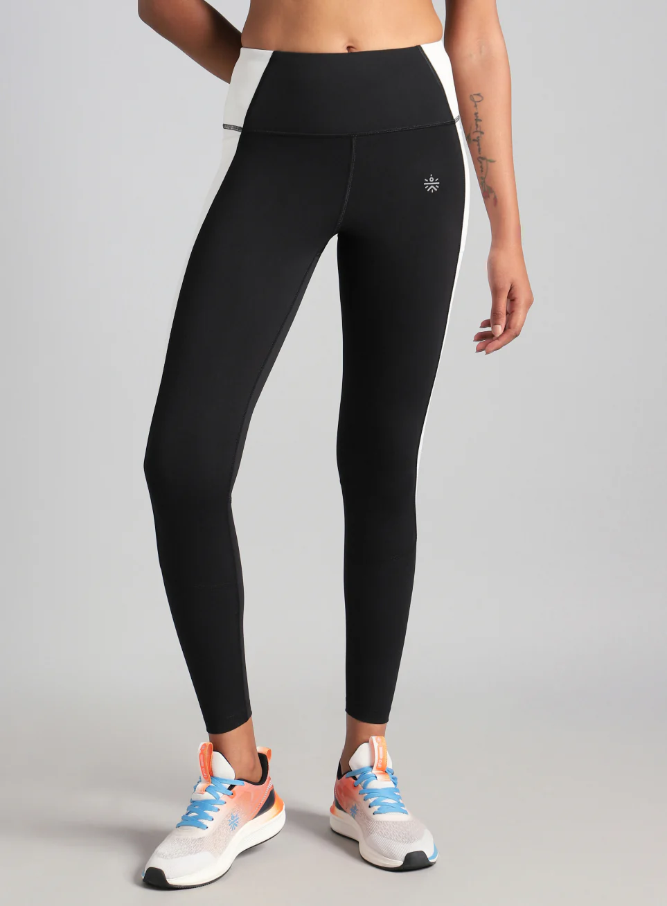 Women's Black Colourblock Runner's Pro Comflex Tights - Image 4
