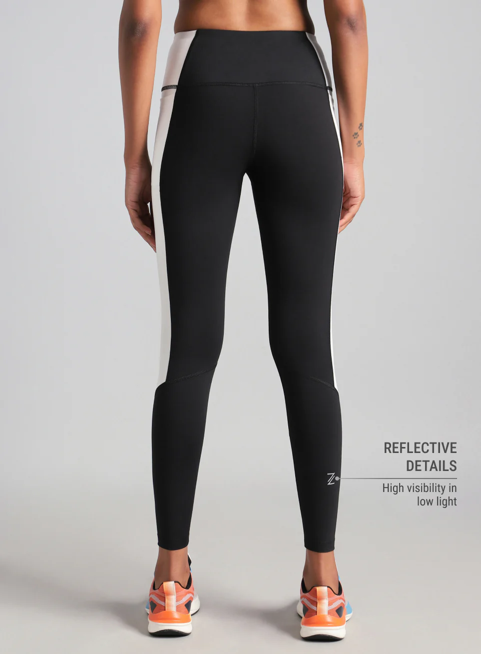 Women's Black Colourblock Runner's Pro Comflex Tights - Image 6