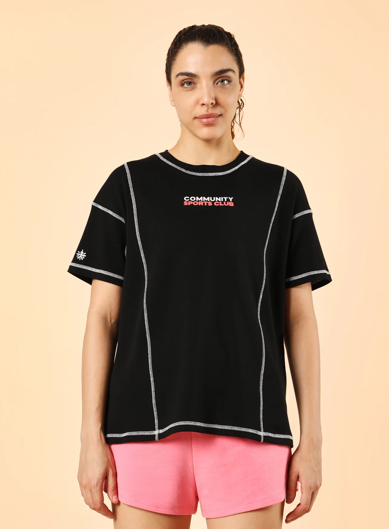 Women's Black Community Sports Relaxed fit T-shirt - Image 4
