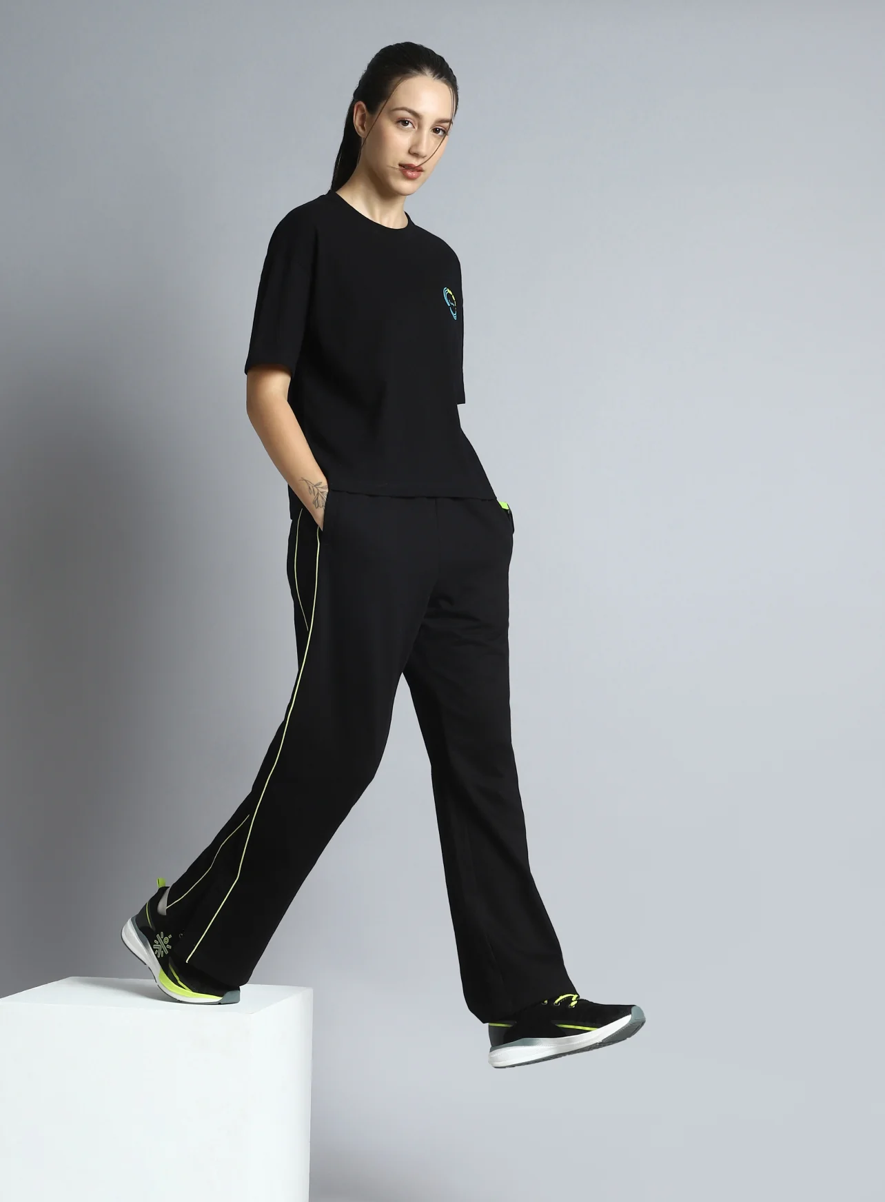 Women's Black Community Straight Trackpants - Image 2