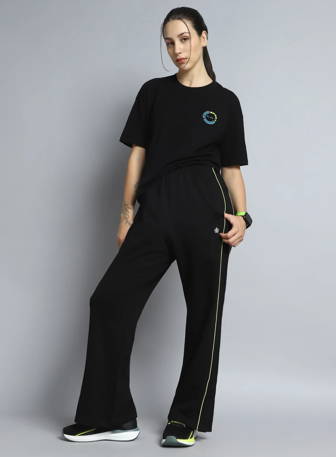 Women's Black Community Straight Trackpants - Image 3