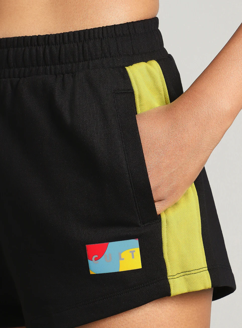 Women's Black Contrast Play Shorts - Image 7